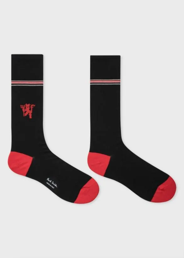 Paul Smith Socks Paul Smith and Manchester United 8211 Credit Card Holder and Socks Gift Set Red And Black 8211 Mens