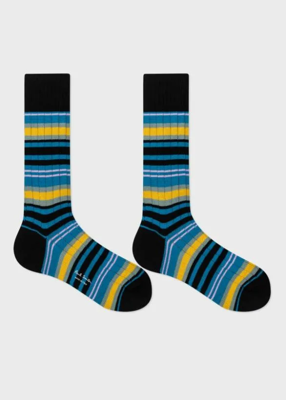 Paul Smith Socks Ribbed Stripe Socks Three Pack Multicolour 8211 Mens