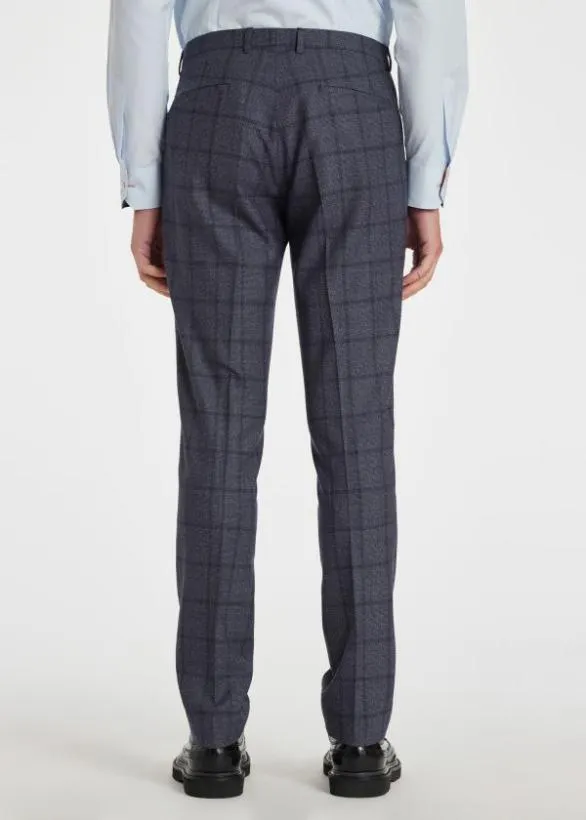 Paul Smith Suits SlimFit Shadow Windowpane Check Suit Blue 8211 Mens