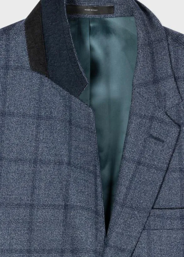 Paul Smith Suits SlimFit Shadow Windowpane Check Suit Blue 8211 Mens