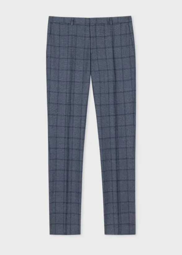 Paul Smith Suits SlimFit Shadow Windowpane Check Suit Blue 8211 Mens