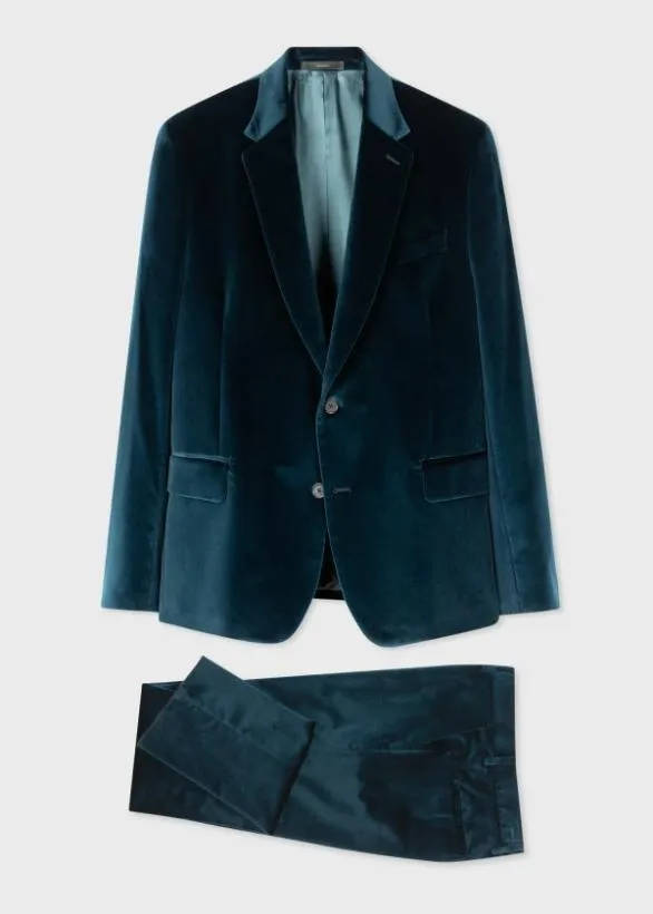 Paul Smith Suits TailoredFit Velvet Suit Navy 8211 Mens