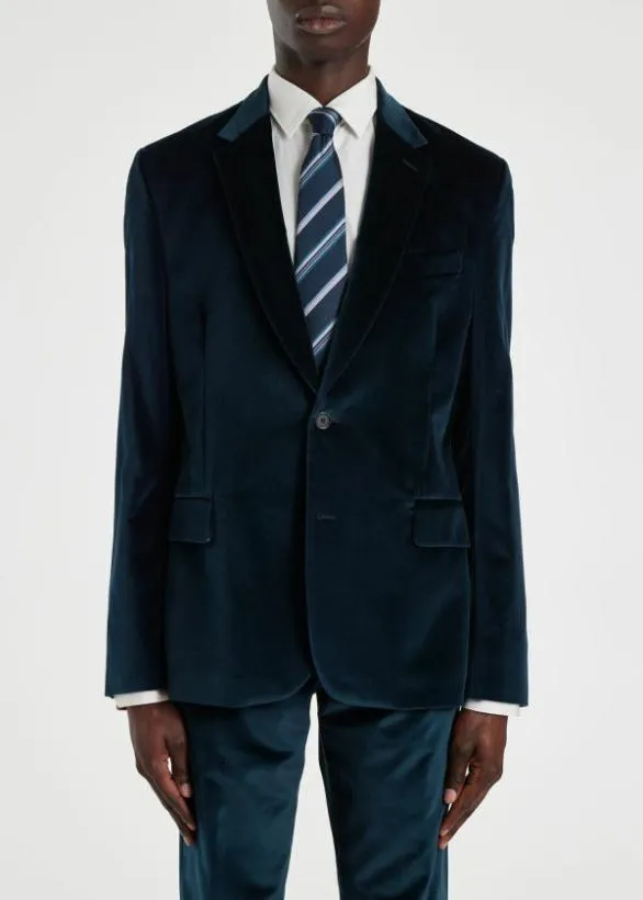 Paul Smith Suits TailoredFit Velvet Suit Navy 8211 Mens
