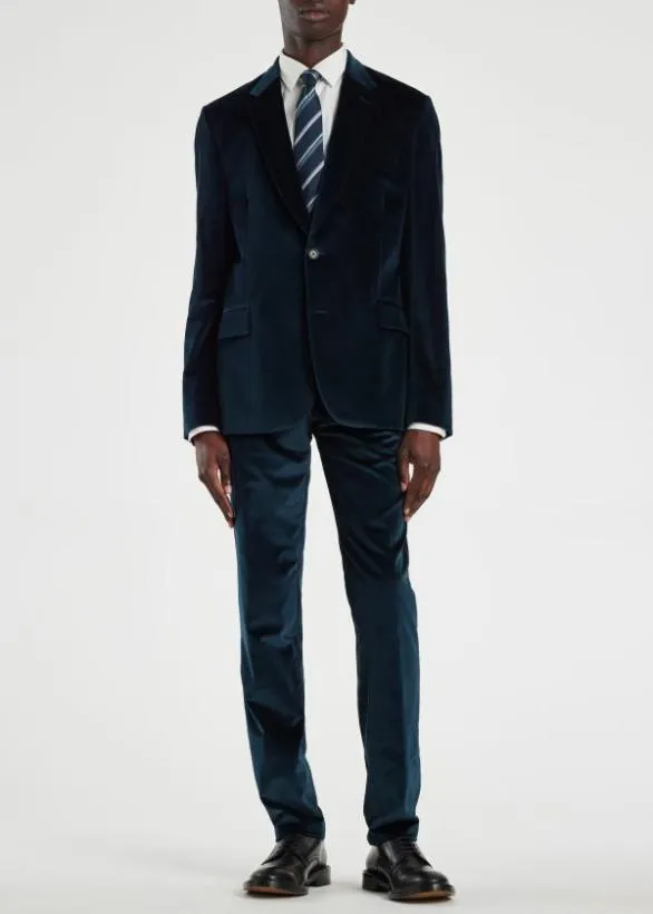 Paul Smith Suits TailoredFit Velvet Suit Navy 8211 Mens