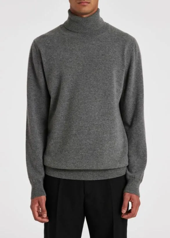 Paul Smith Sweaters Cashmere 039Artist Stripe039 Roll Neck Sweater Grey 8211 Mens