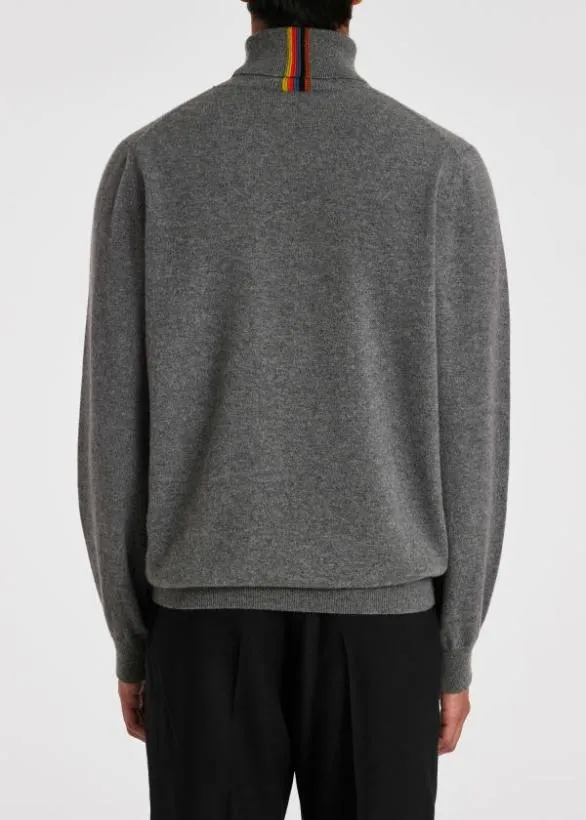 Paul Smith Sweaters Cashmere 039Artist Stripe039 Roll Neck Sweater Grey 8211 Mens