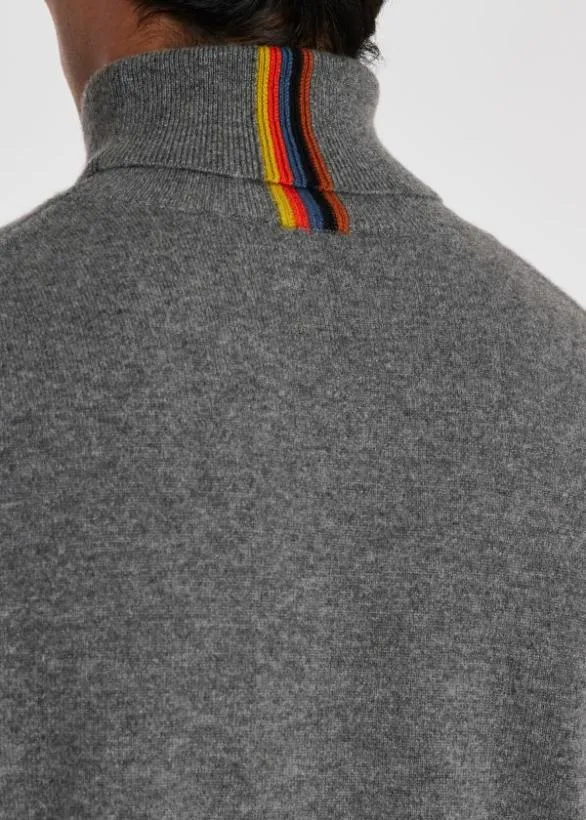 Paul Smith Sweaters Cashmere 039Artist Stripe039 Roll Neck Sweater Grey 8211 Mens