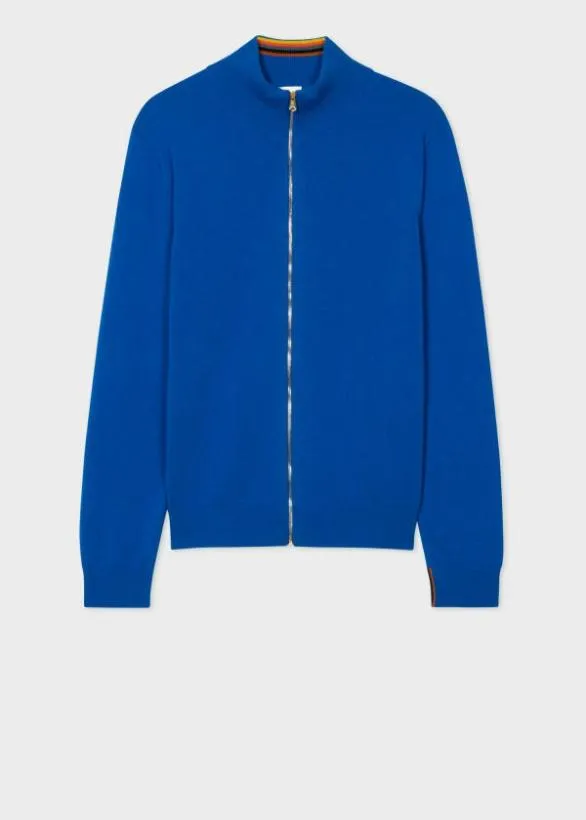 Paul Smith Sweaters Cashmere Zip Up Cardigan Cobalt Blue 8211 Mens