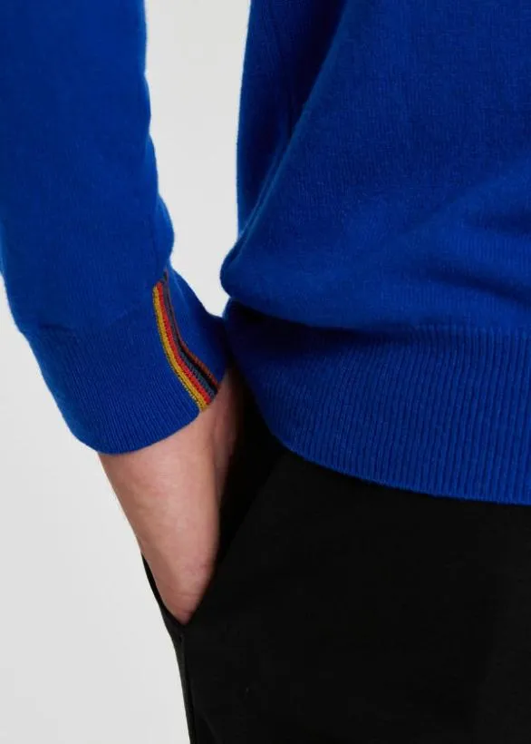 Paul Smith Sweaters Cashmere Zip Up Cardigan Cobalt Blue 8211 Mens