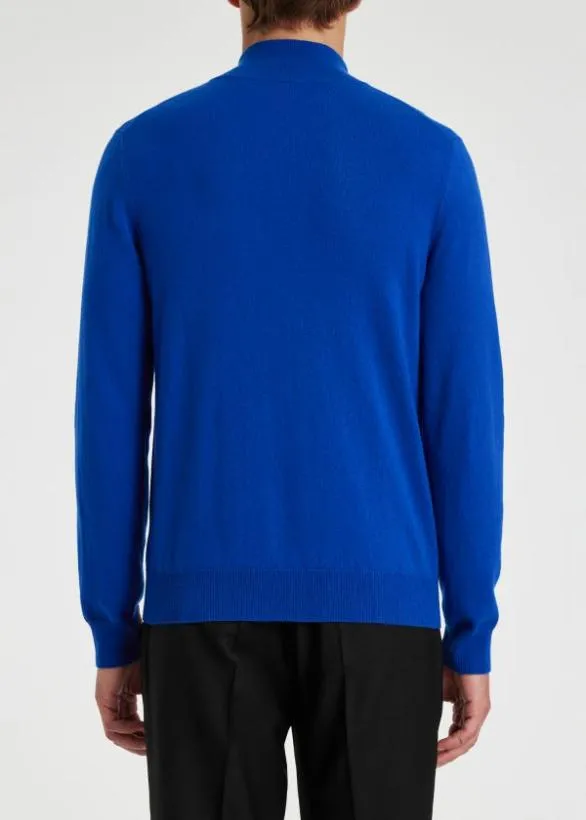 Paul Smith Sweaters Cashmere Zip Up Cardigan Cobalt Blue 8211 Mens