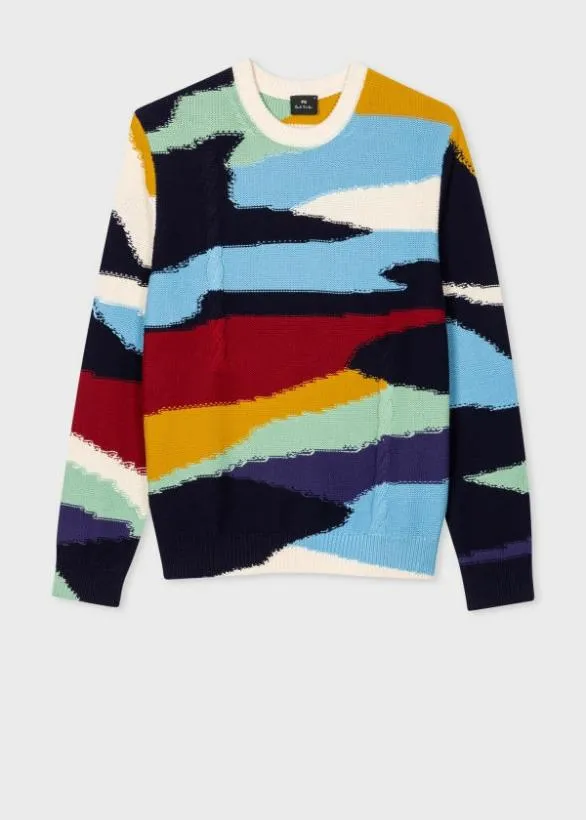 Paul Smith Sweaters Cotton 039Plains039 Sweater Multicolour 8211 Mens