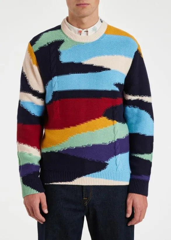 Paul Smith Sweaters Cotton 039Plains039 Sweater Multicolour 8211 Mens
