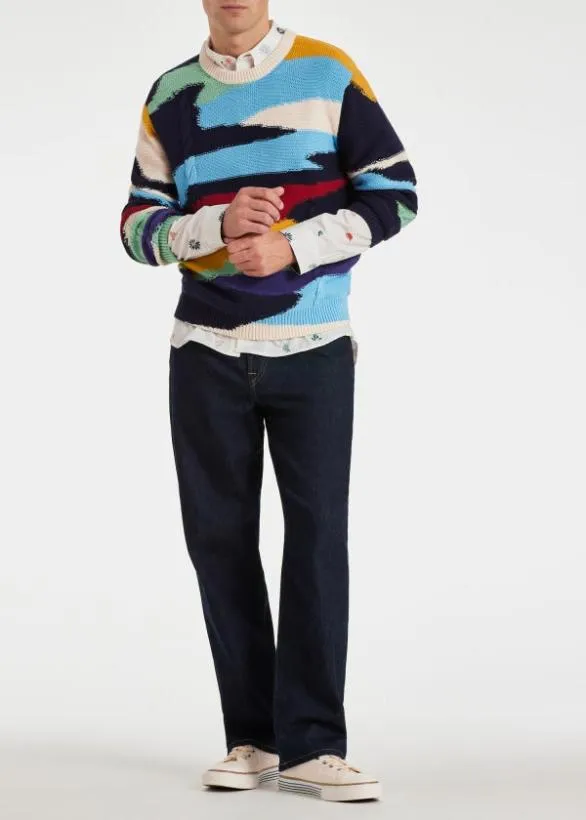 Paul Smith Sweaters Cotton 039Plains039 Sweater Multicolour 8211 Mens