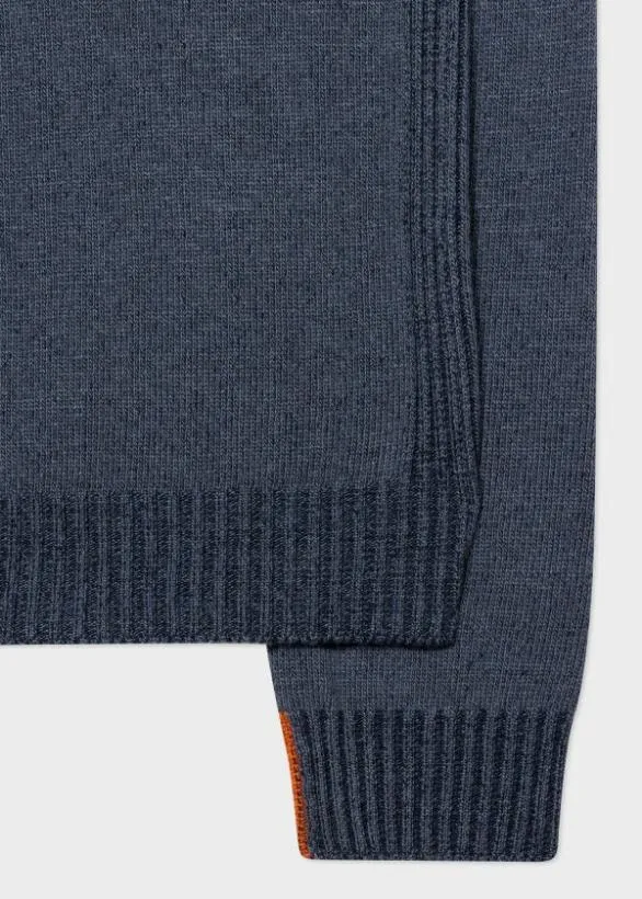 Paul Smith Sweaters Lambswool Crew Neck Sweater Blue 8211 Mens