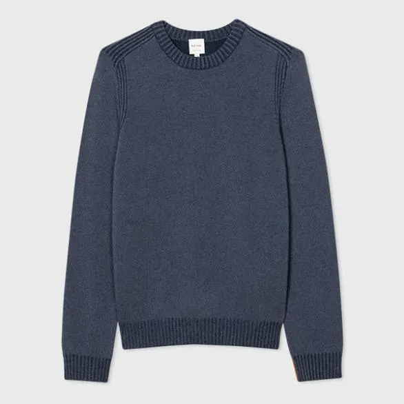 Paul Smith Sweaters Lambswool Crew Neck Sweater Blue 8211 Mens