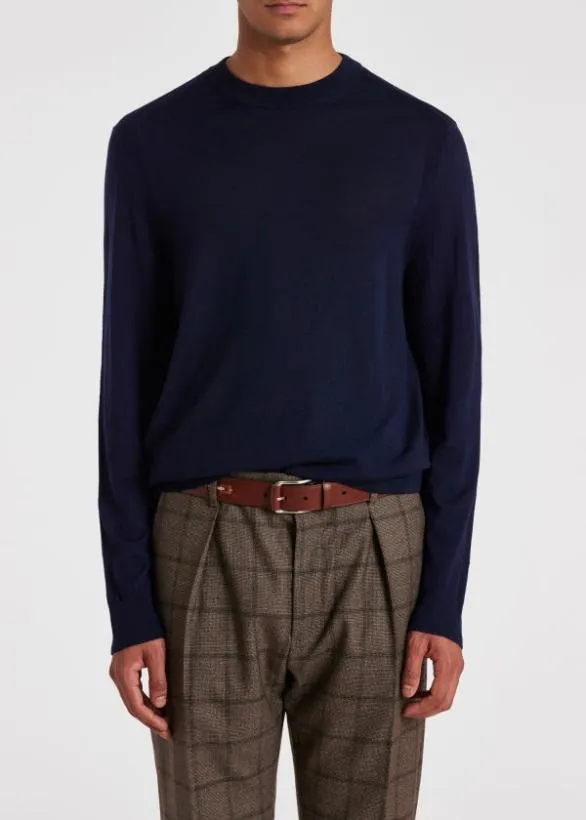 Paul Smith Sweaters Merino Wool Sweater Navy 8211 Mens