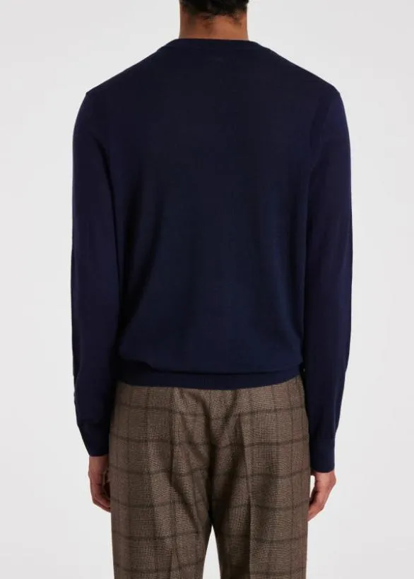 Paul Smith Sweaters Merino Wool Sweater Navy 8211 Mens