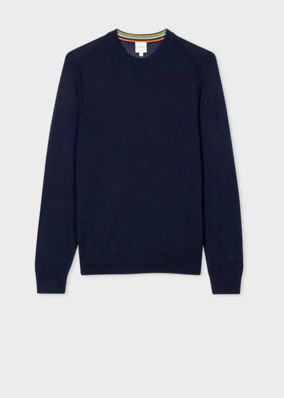 Paul Smith Sweaters Merino Wool Sweater Navy 8211 Mens