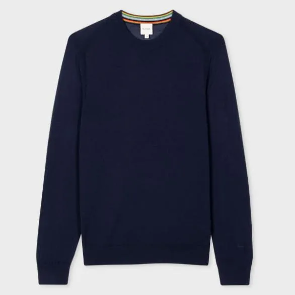 Paul Smith Sweaters Merino Wool Sweater Navy 8211 Mens