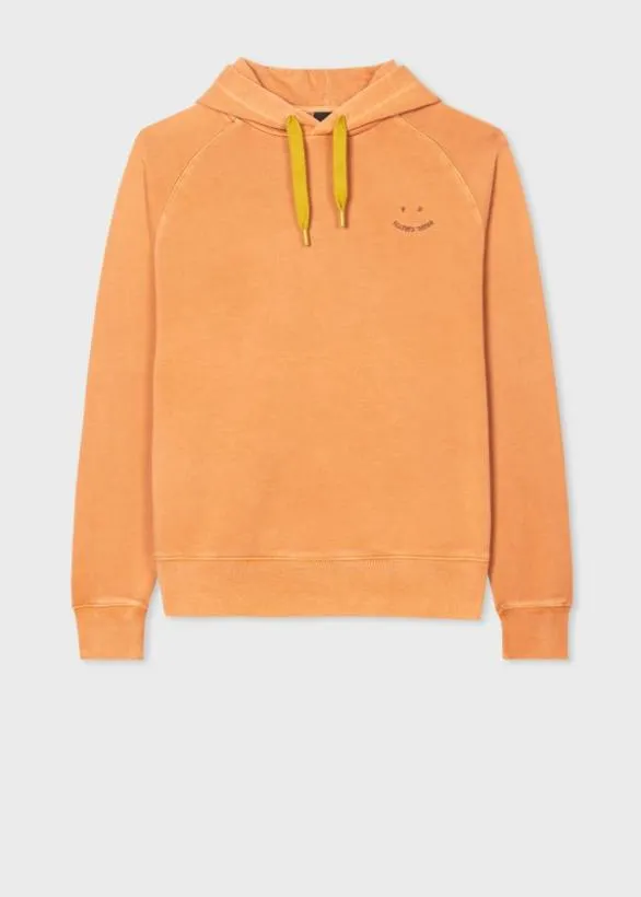 Paul Smith Sweatshirts and Hoodies GarmentDyed 039Happy039 Hoodie Orange 8211 Mens