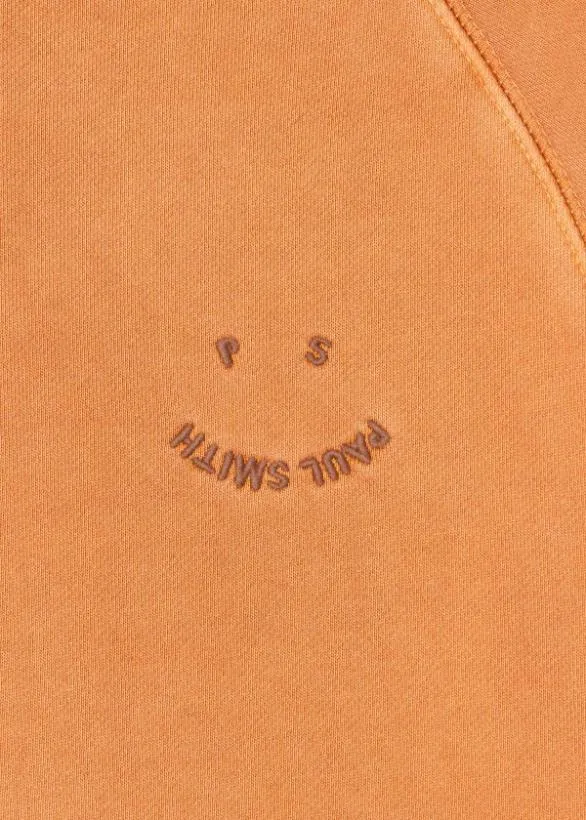 Paul Smith Sweatshirts and Hoodies GarmentDyed 039Happy039 Hoodie Orange 8211 Mens