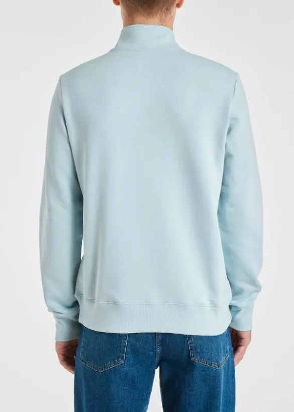 Paul Smith Sweatshirts and Hoodies Zebra Logo ZipNeck Sweatshirt Light Blue 8211 Mens