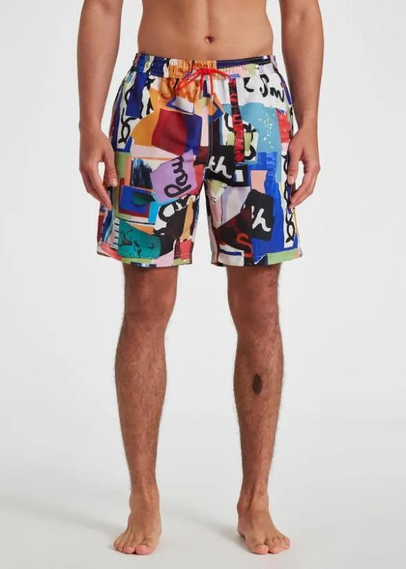 Paul Smith Swimwear 039Collage039 Long Swim Shorts Multicolour 8211 Mens