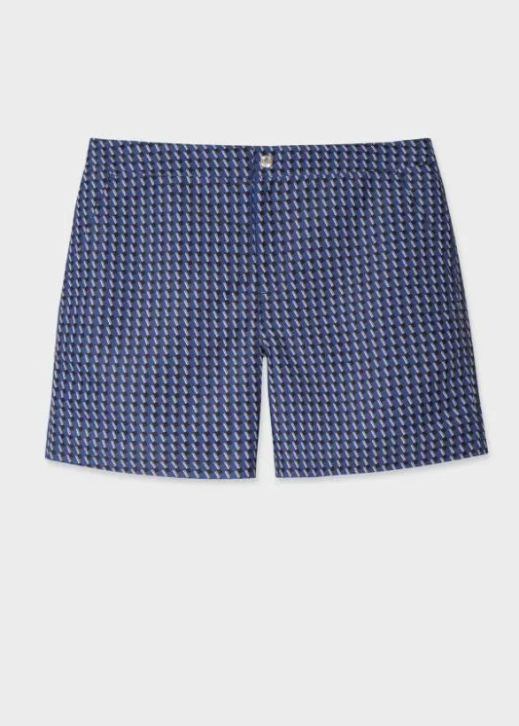 Paul Smith Swimwear 039Cube Geo039 Swim Shorts Navy 8211 Mens