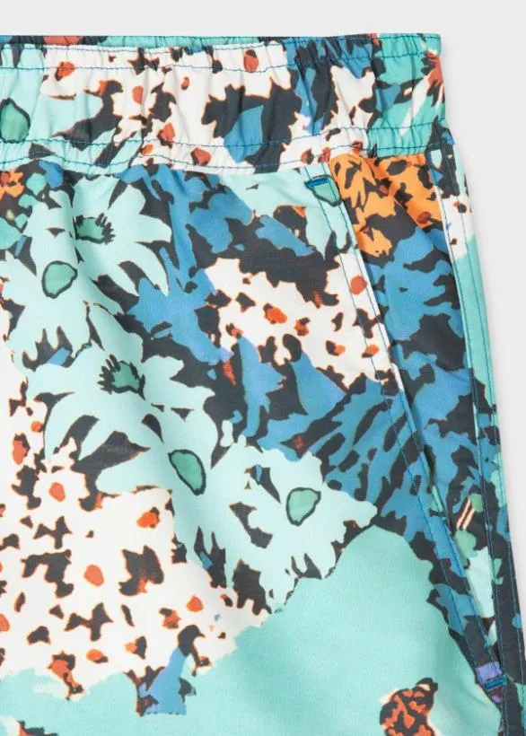 Paul Smith Swimwear 039Tropical Floral039 Swim Shorts Turquoise 8211 Mens
