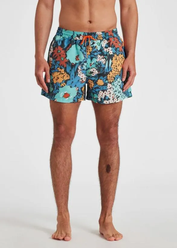 Paul Smith Swimwear 039Tropical Floral039 Swim Shorts Turquoise 8211 Mens