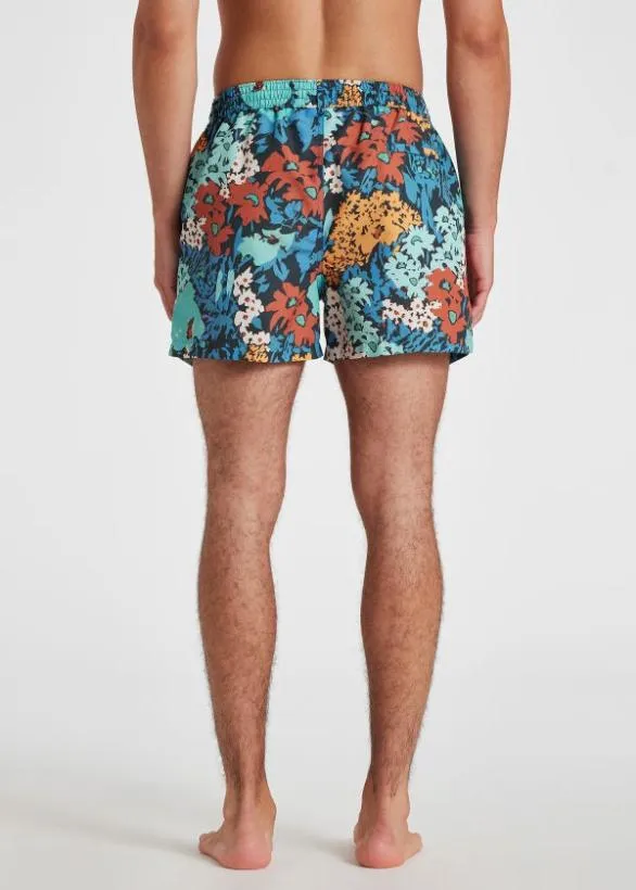 Paul Smith Swimwear 039Tropical Floral039 Swim Shorts Turquoise 8211 Mens