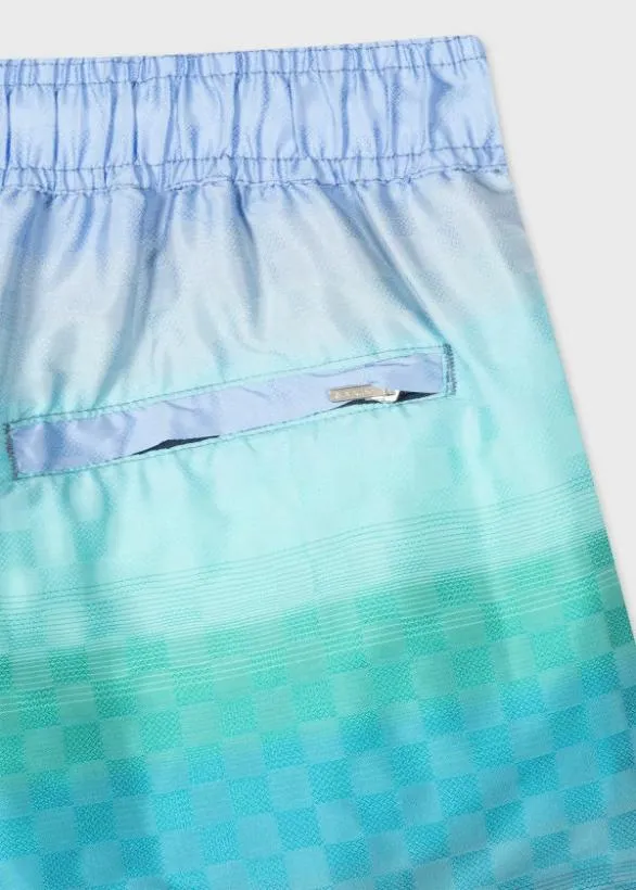 Paul Smith Swimwear Gradient Check Jacquard Swim Shorts Blue 8211 Mens
