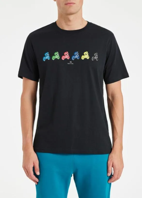 Paul Smith TShirts 039Cycle039 Print TShirt Navy 8211 Mens