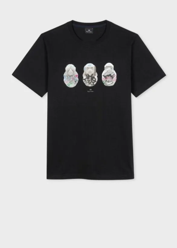 Paul Smith TShirts 039Graffiti Monkeys039 Organic Cotton TShirt Black 8211 Mens Paul Smith TShirts 039Graffiti Monkeys039 Organic Cotton TShirt Black 8211 Mens