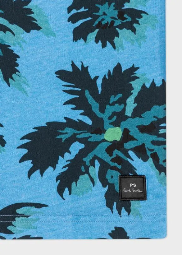 Paul Smith TShirts 039Palmera039 Print Cotton TShirt Blue 8211 Mens