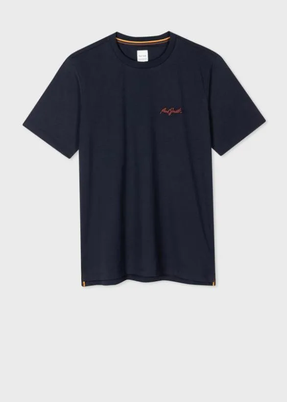 Paul Smith TShirts 039Shadow Logo039 Organic Cotton TShirt Navy 8211 Mens