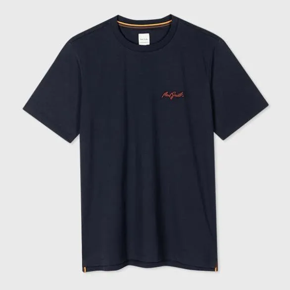 Paul Smith TShirts 039Shadow Logo039 Organic Cotton TShirt Navy 8211 Mens