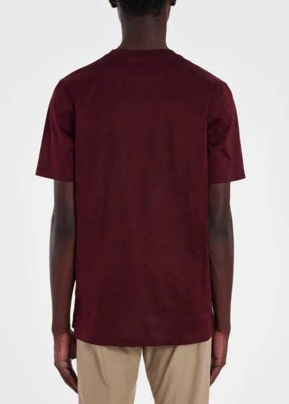 Paul Smith TShirts 039Signature Stripe039 Pocket TShirt Burgundy 8211 Mens