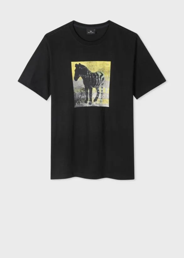 Paul Smith TShirts 039Zebra Square039 Print Cotton TShirt Black 8211 Mens