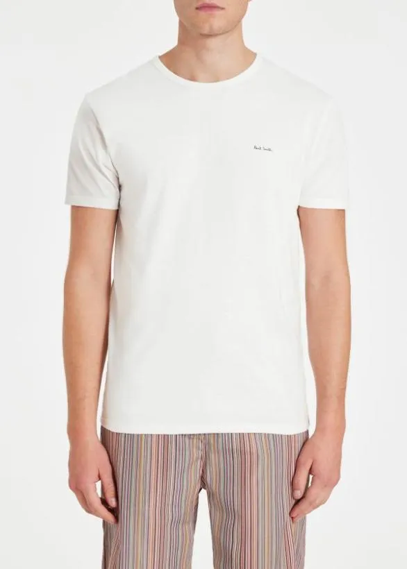Paul Smith TShirts Logo Organic Cotton Lounge TShirts Three Pack White 8211 Mens
