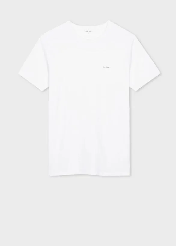 Paul Smith TShirts Logo Organic Cotton Lounge TShirts Three Pack White 8211 Mens