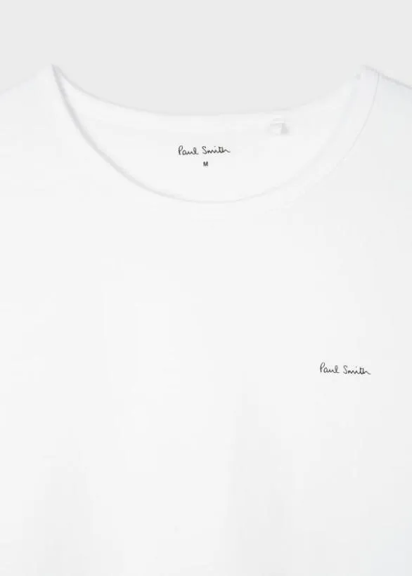 Paul Smith TShirts Logo Organic Cotton Lounge TShirts Three Pack White 8211 Mens