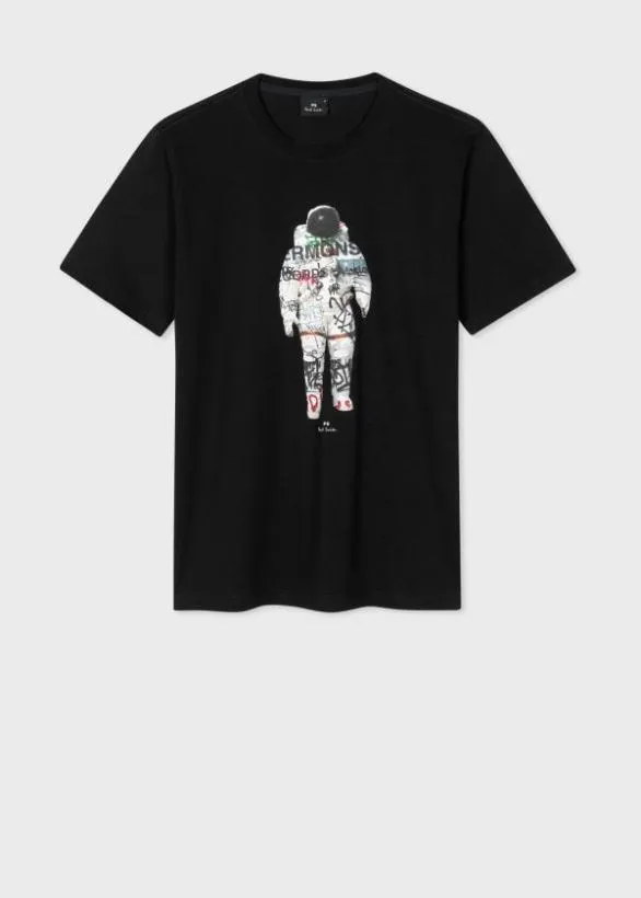 Paul Smith TShirts Organic Cotton 039Astronaut039 TShirt Black 8211 Mens