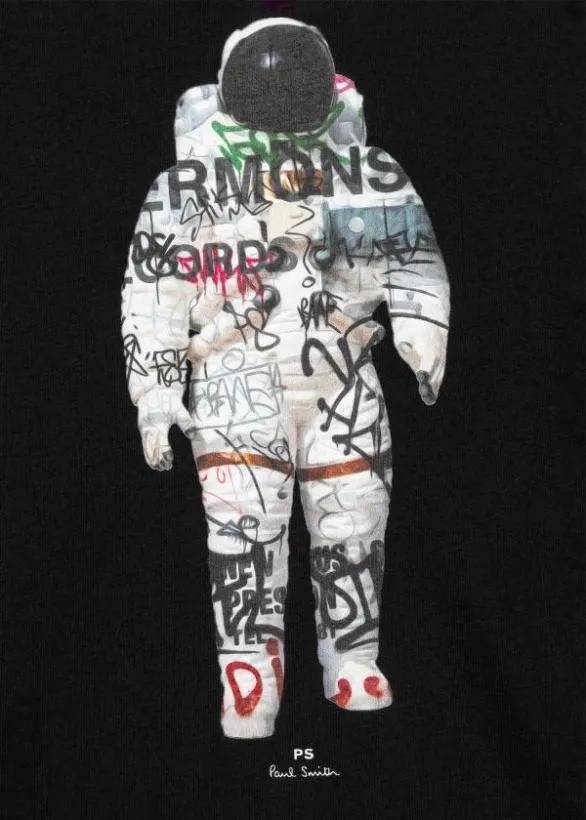 Paul Smith TShirts Organic Cotton 039Astronaut039 TShirt Black 8211 Mens