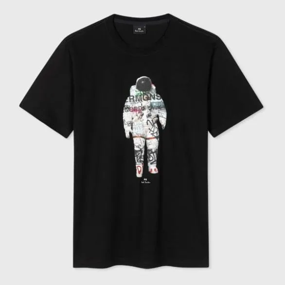 Paul Smith TShirts Organic Cotton 039Astronaut039 TShirt Black 8211 Mens
