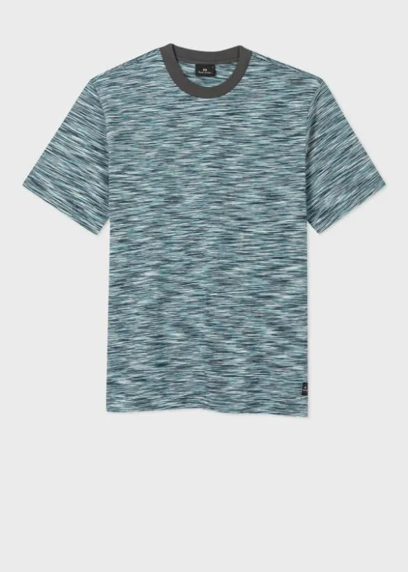 Paul Smith TShirts SpaceDyed Cotton TShirt Blue 8211 Mens