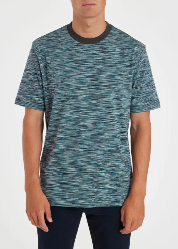 Paul Smith TShirts SpaceDyed Cotton TShirt Blue 8211 Mens