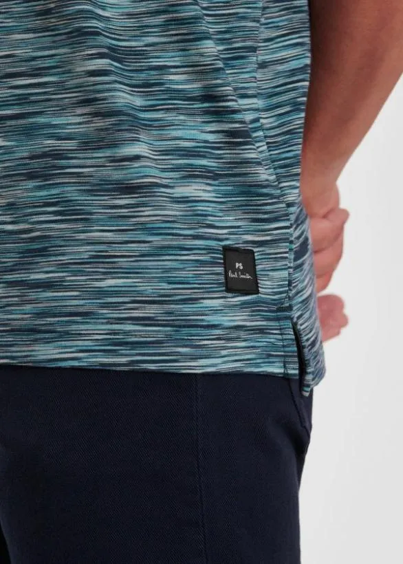 Paul Smith TShirts SpaceDyed Cotton TShirt Blue 8211 Mens