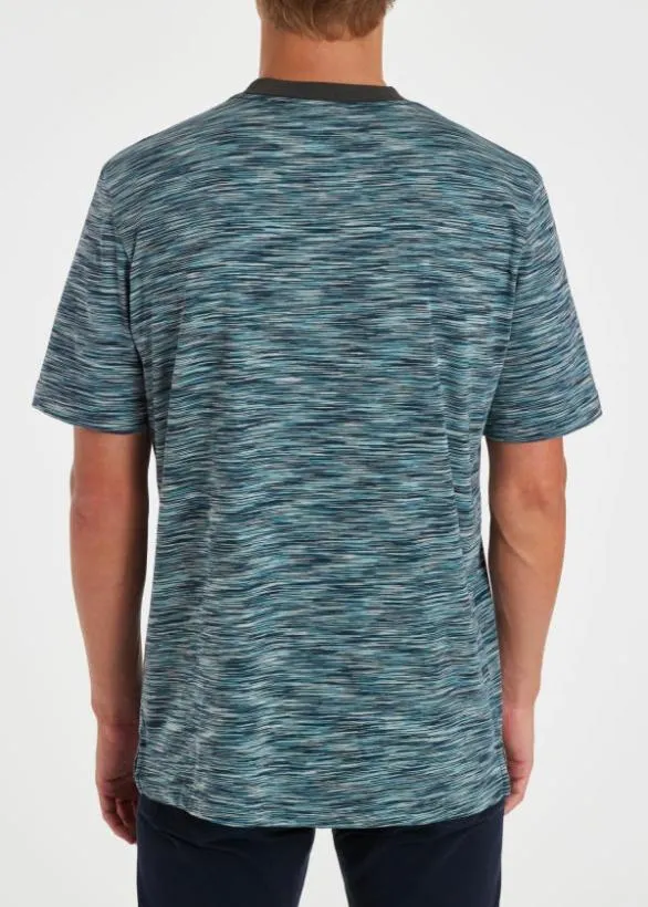 Paul Smith TShirts SpaceDyed Cotton TShirt Blue 8211 Mens