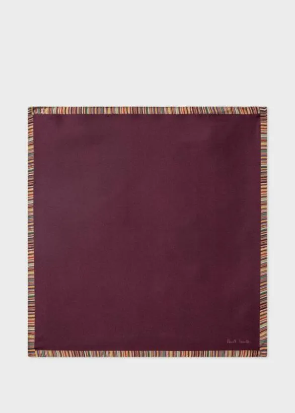Paul Smith Tailoring 039Signature Stripe039 Silk Pocket Square Maroon 8211 Mens Paul Smith Tailoring 039Signature Stripe039 Silk Pocket Square Maroon 8211 Mens